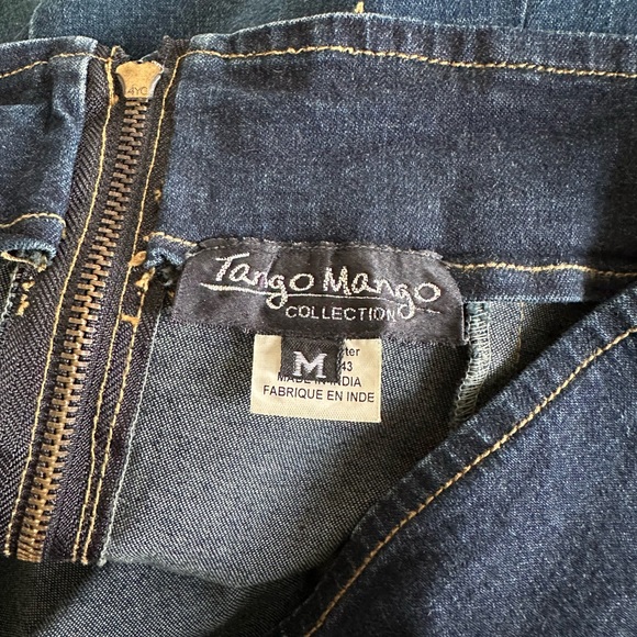 Denim Floral Lace A-Line Maxi Skirt - Picture 3 of 3